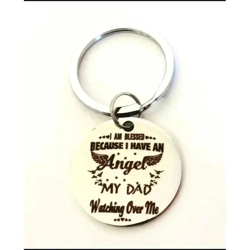To My Dad Angel Watching Me Over Keychain - Picture 1 of 1